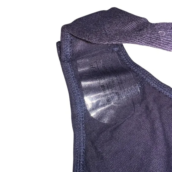 NWOT Free People Eyelet Lace Tiered Ruffle Sleeve Bodysuit Small Navy Blue - Picture 7 of 9